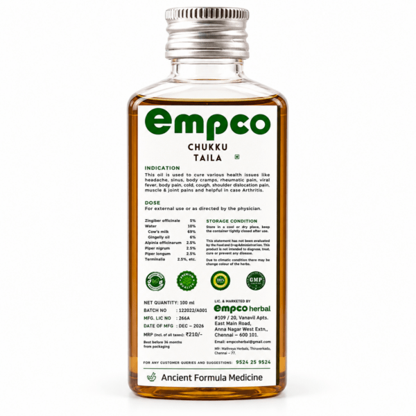 Chukku Taila Front View - Empco Herbal
