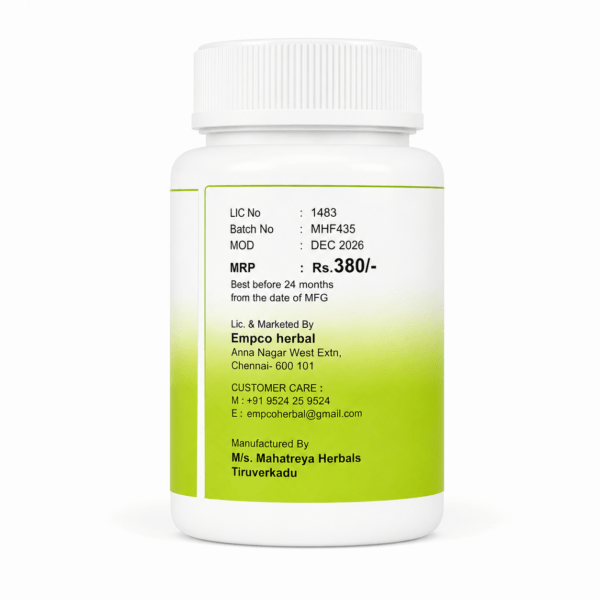 Empco Psorinwari Capsule back label showing MRP Rs 380 and manufacturer details