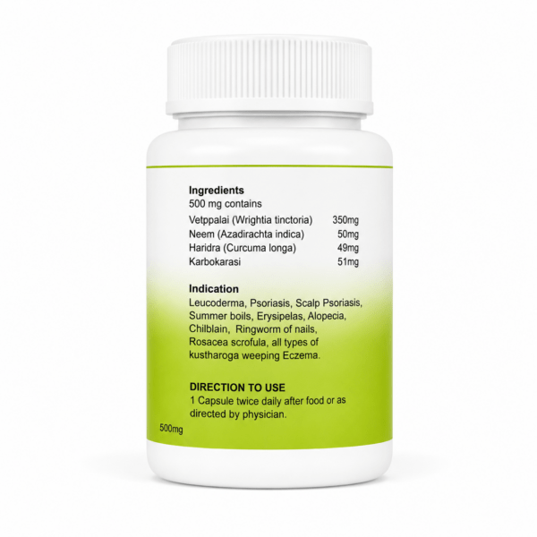 Empco Psorinwari Capsule ingredients – Wrightia Neem Turmeric 500mg
