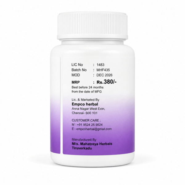 Empco Sinotre Capsule back label showing MRP Rs 380 and manufacturer details