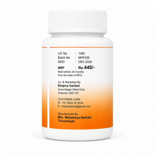 Empco Slimtre Capsule back label showing MRP Rs 440 and manufacturer details